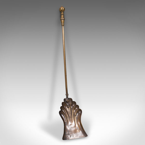 Set of Antique Fire Tools, English, Brass, Tongs, Shovel, Poker, Victorian, 1880