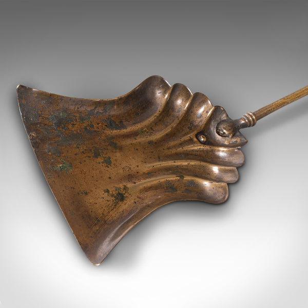 Set of Antique Fire Tools, English, Brass, Tongs, Shovel, Poker, Victorian, 1880