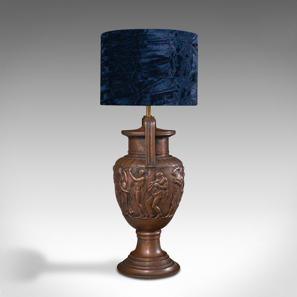 Pair Of Antique Decorative Lamps, Bronze, Table Light, Townley Vase, Victorian