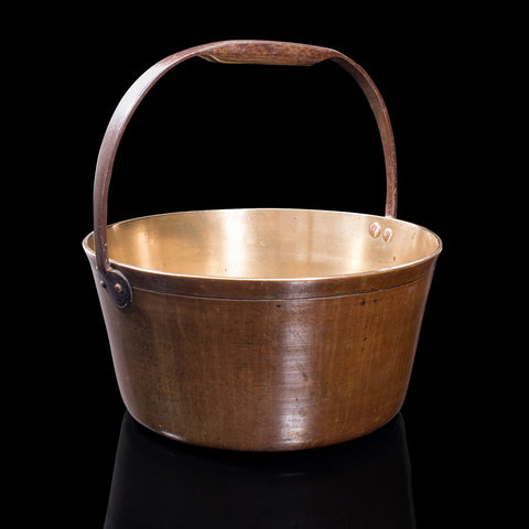 Large Antique Jam Preserving Pan, English, Heavy Bronze, Cooking Pot, Georgian