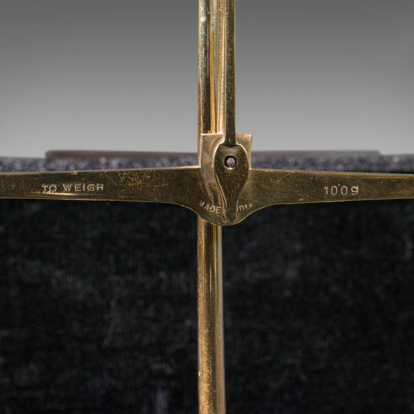 Vintage Cased Balance Scale, Indian, Brass, Apothecary Measure, Circa 1960