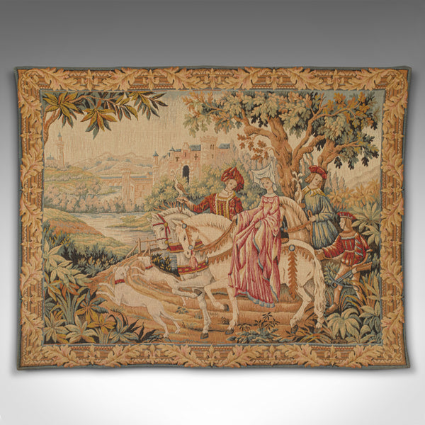 Vintage Continental Tapestry, French, Needlepoint, Decorative Panel, Circa 1980