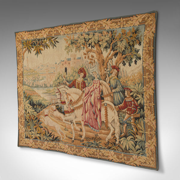 Vintage Continental Tapestry, French, Needlepoint, Decorative Panel, Circa 1980