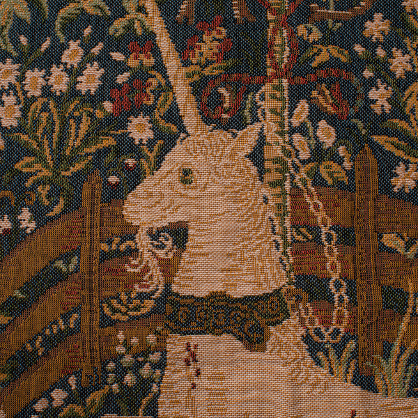 Vintage Decorative Tapestry, French, Needlepoint, Cushion Cover, Unicorn, C.1980
