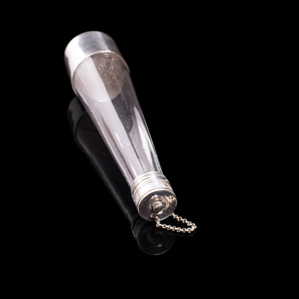 Antique Hunting Flask, English, Silver Plate, Leather Case, Bottle, Victorian