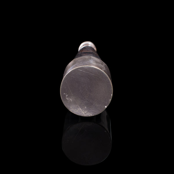 Antique Hunting Flask, English, Silver Plate, Leather Case, Bottle, Victorian