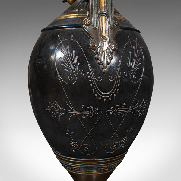 Pair Of Antique Display Vases, Italian, Marble, Decorative Urn, Grand Tour, 1870