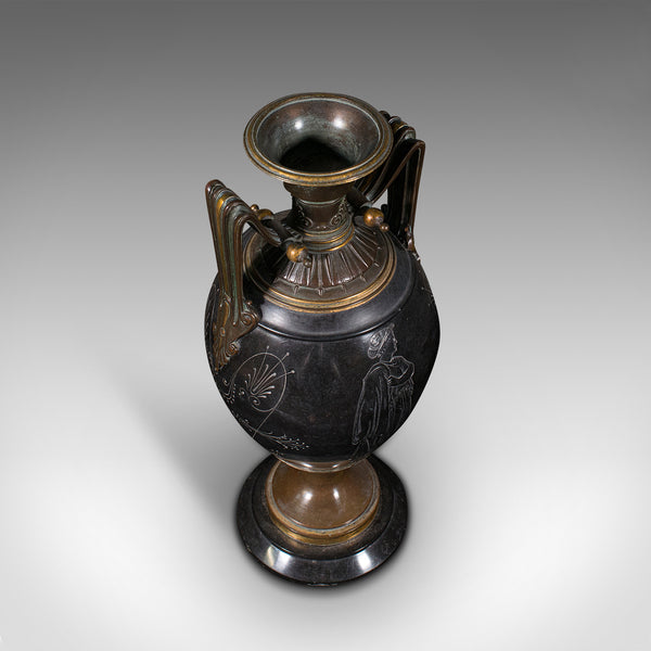 Pair Of Antique Display Vases, Italian, Marble, Decorative Urn, Grand Tour, 1870