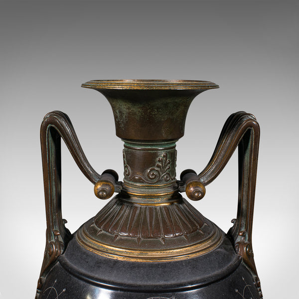 Pair Of Antique Display Vases, Italian, Marble, Decorative Urn, Grand Tour, 1870