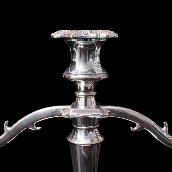 Antique Candelabra, Candlesticks, English, Silver Plate, Centrepiece, Victorian