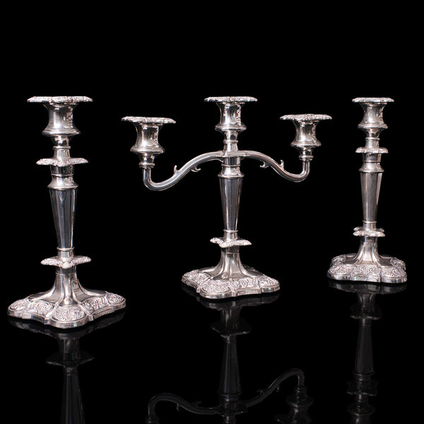 Antique Candelabra, Candlesticks, English, Silver Plate, Centrepiece, Victorian
