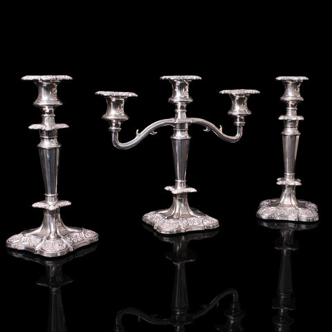 Antique Candelabra, Candlesticks, English, Silver Plate, Centrepiece, Victorian