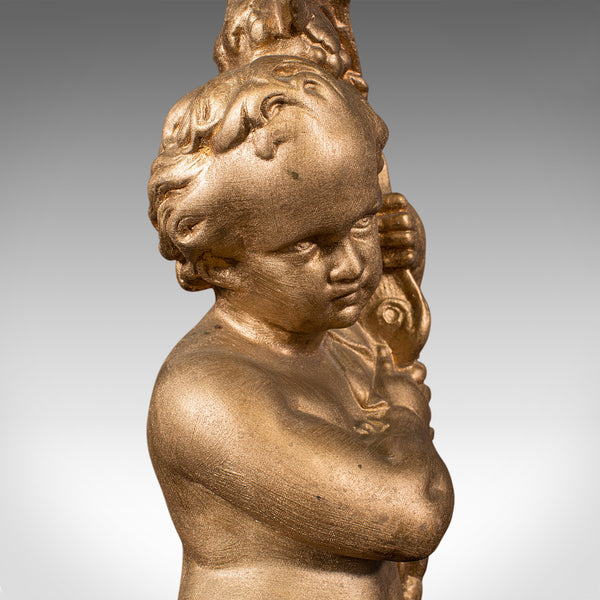 Vintage Ornamental Putto Lamp, English, Decorative Cherub, Light, Desk, Table