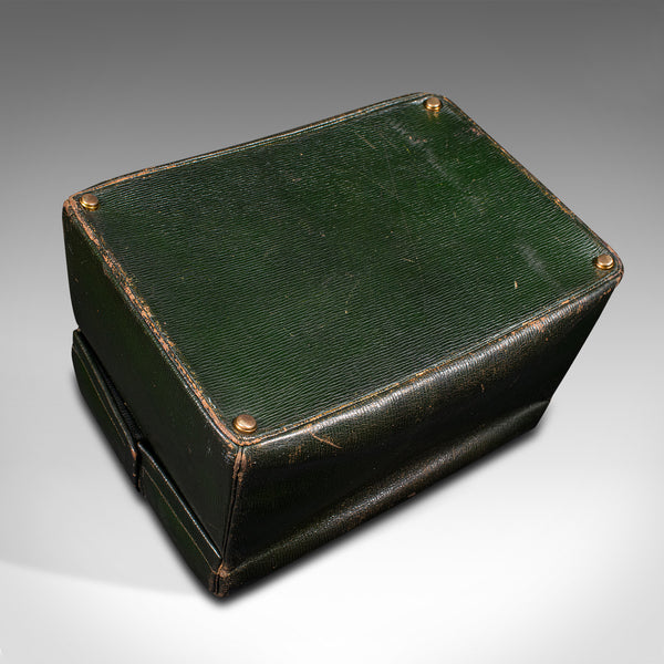 Antique Toiletry Case, English, Leather, Vanity Bag, Harrods, London, Edwardian