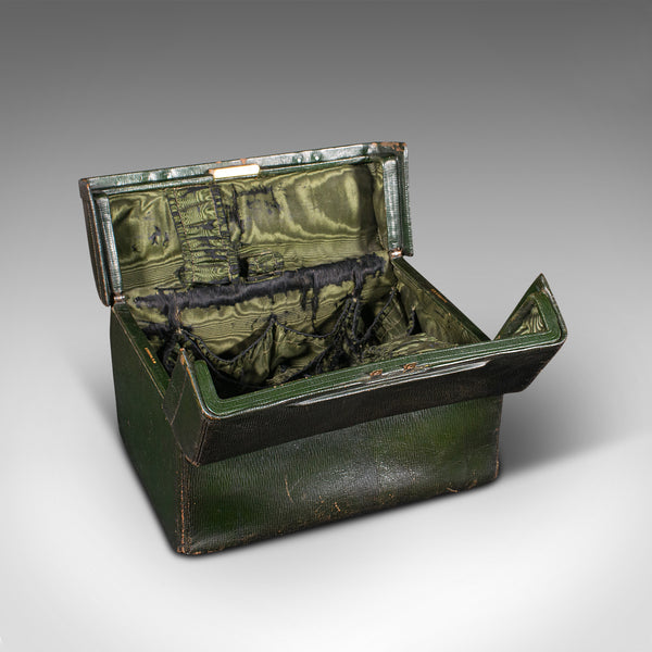 Antique Toiletry Case, English, Leather, Vanity Bag, Harrods, London, Edwardian