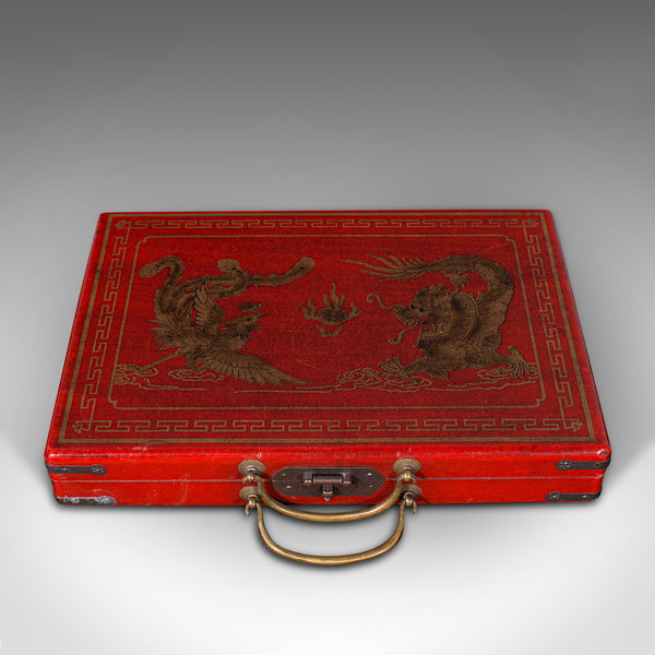 Vintage Mahjong Set, Chinese, Oriental Gaming Case, Late 20th Century, Mah-jongg