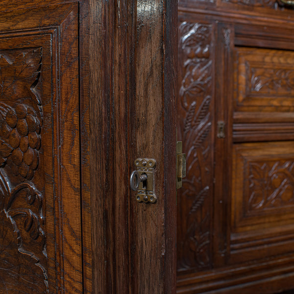 Large Antique Estate Hunt Cabinet, English, Oak, Devonshire Sideboard, Victorian