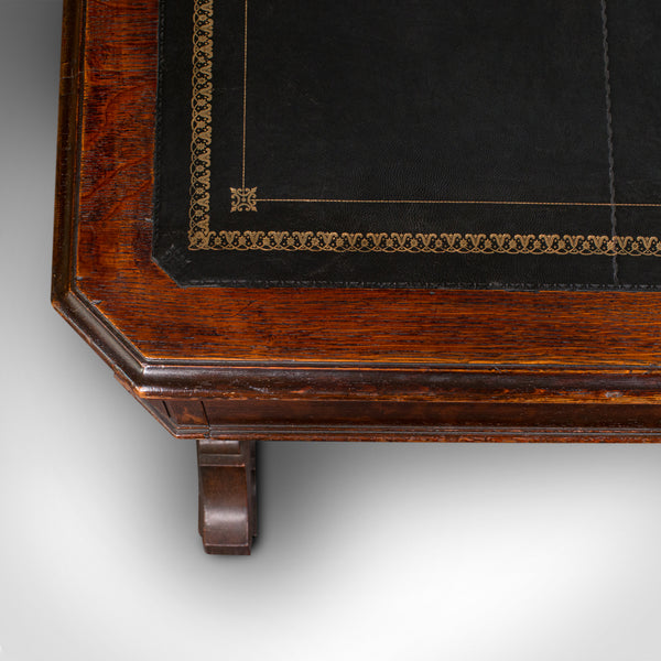 Antique Estate Desk, Scottish, Oak, Library Table, Gothic Revival, Victorian