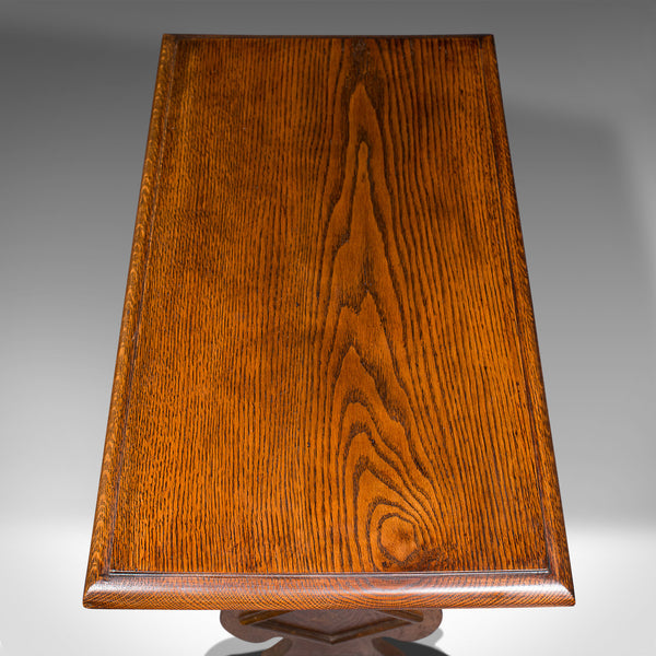 Antique Reader's Stand, English, Oak, Side Table, Book Trough, Edwardian, C.1910