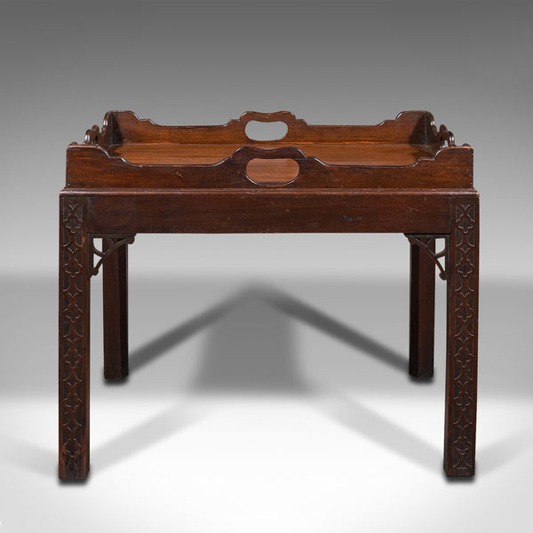 Antique Serving Tray Table, English, Drink Stand, Chinese Chippendale, Edwardian