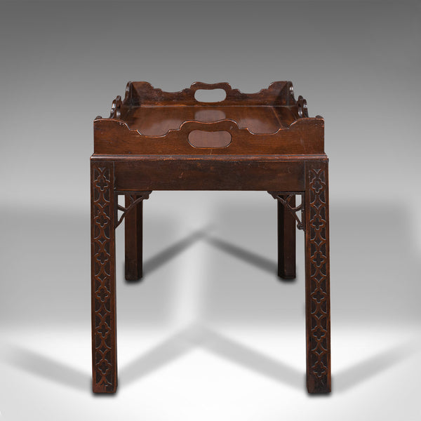 Antique Serving Tray Table, English, Drink Stand, Chinese Chippendale, Edwardian