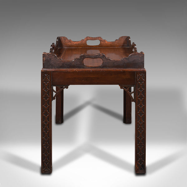 Antique Serving Tray Table, English, Drink Stand, Chinese Chippendale, Edwardian
