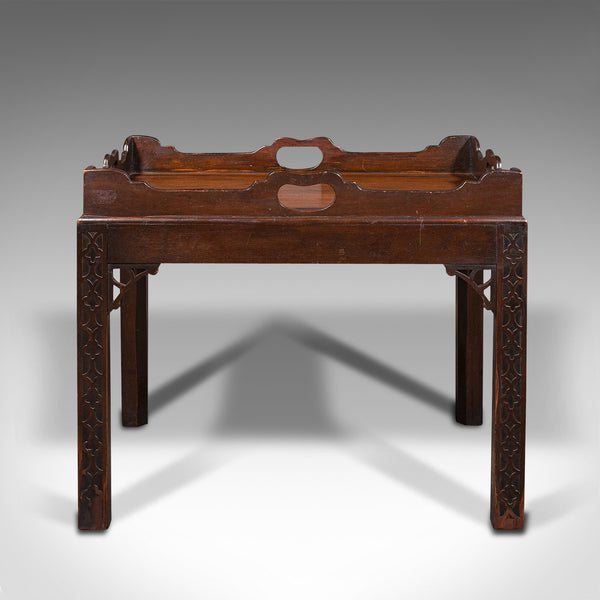 Antique Serving Tray Table, English, Drink Stand, Chinese Chippendale, Edwardian