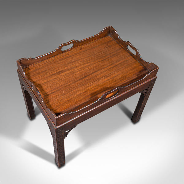 Antique Serving Tray Table, English, Drink Stand, Chinese Chippendale, Edwardian