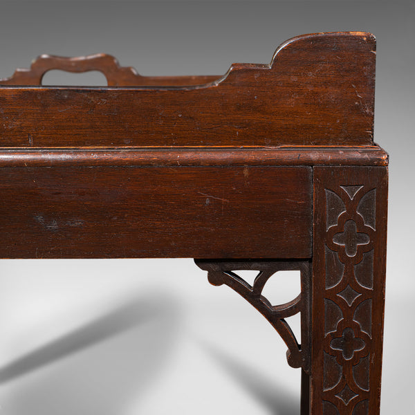 Antique Serving Tray Table, English, Drink Stand, Chinese Chippendale, Edwardian