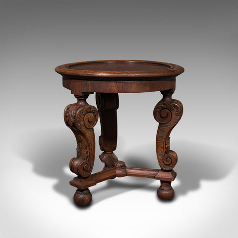 Small Antique Lamp Table, French, Pine, Side, Planter Stand, Victorian, C.1900