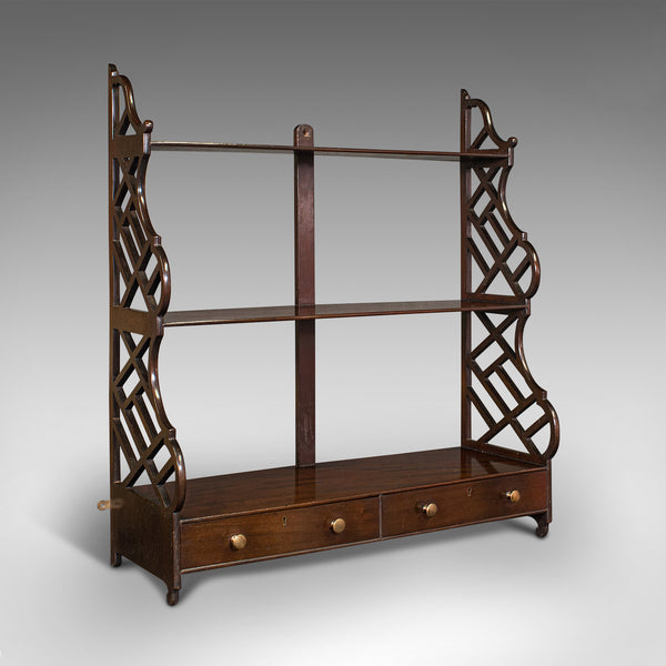 Antique Mounted Whatnot, English, Wall Shelf, Chinoiserie, Victorian, Circa 1900