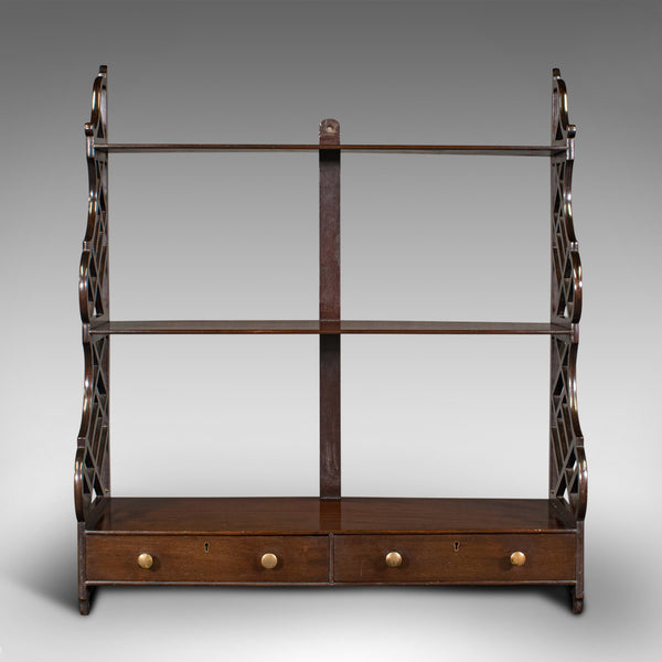 Antique Mounted Whatnot, English, Wall Shelf, Chinoiserie, Victorian, Circa 1900