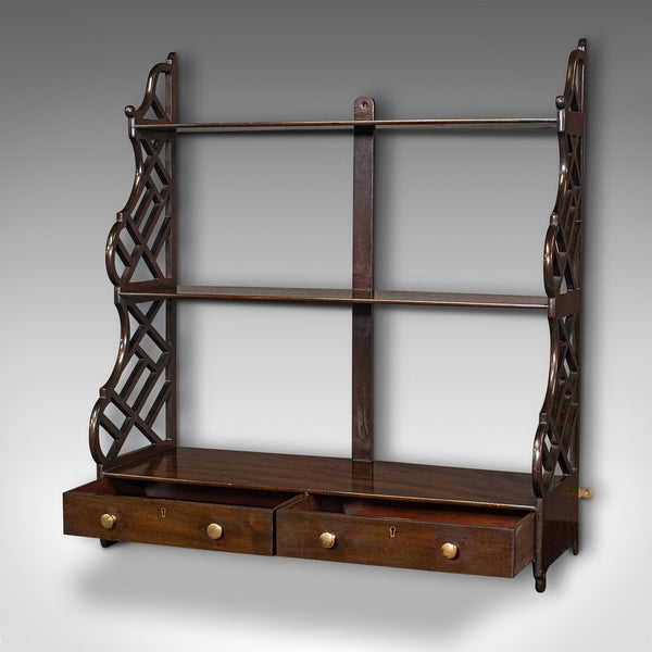 Antique Mounted Whatnot, English, Wall Shelf, Chinoiserie, Victorian, Circa 1900