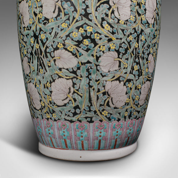 Large Vintage Stem Vase, Oriental, Ceramic, Flower Urn, Late Art Deco, C.1950