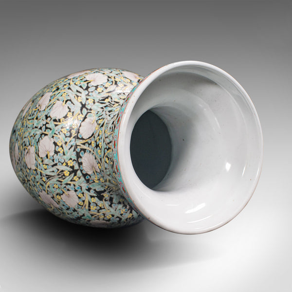 Large Vintage Stem Vase, Oriental, Ceramic, Flower Urn, Late Art Deco, C.1950