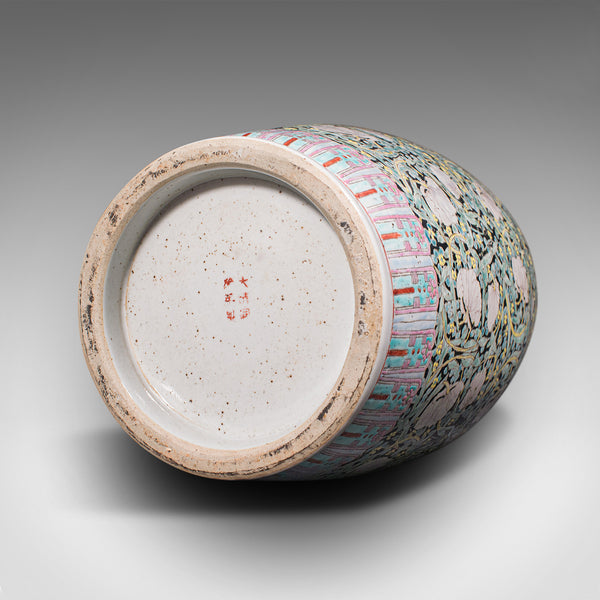 Large Vintage Stem Vase, Oriental, Ceramic, Flower Urn, Late Art Deco, C.1950