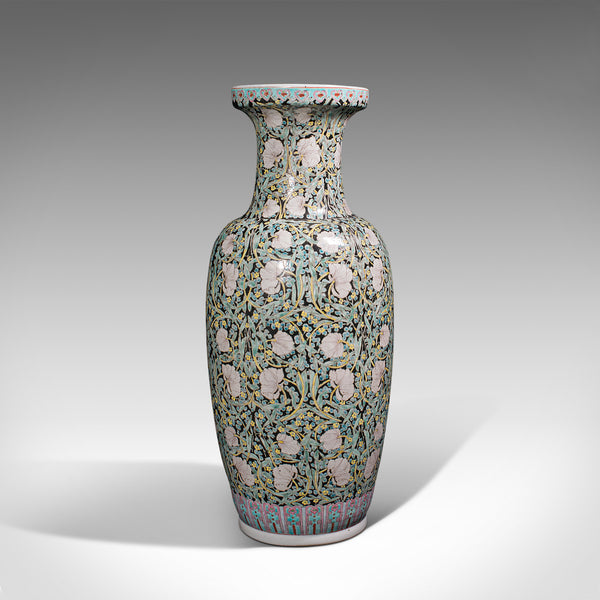 Large Vintage Stem Vase, Oriental, Ceramic, Flower Urn, Late Art Deco, C.1950