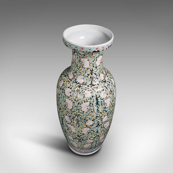 Large Vintage Stem Vase, Oriental, Ceramic, Flower Urn, Late Art Deco, C.1950