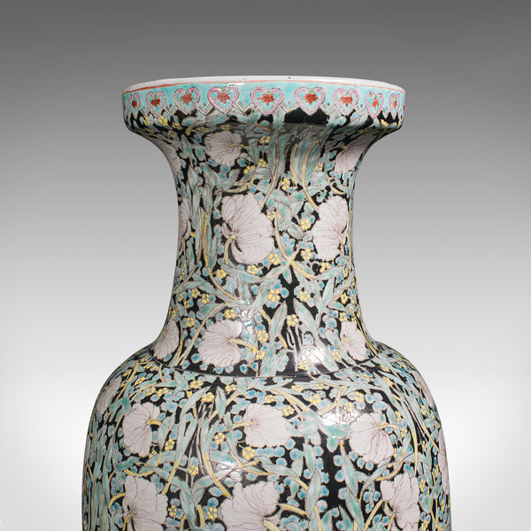 Large Vintage Stem Vase, Oriental, Ceramic, Flower Urn, Late Art Deco, C.1950