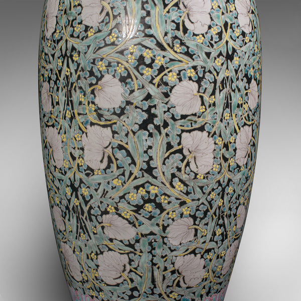 Large Vintage Stem Vase, Oriental, Ceramic, Flower Urn, Late Art Deco, C.1950