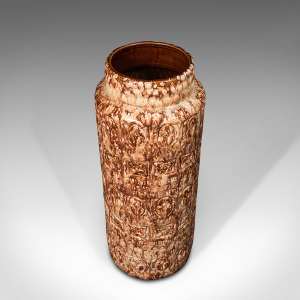 Vintage Flower Vase, German, Ceramic, Lava, Decorative, Hall Stick Stand, C.1960