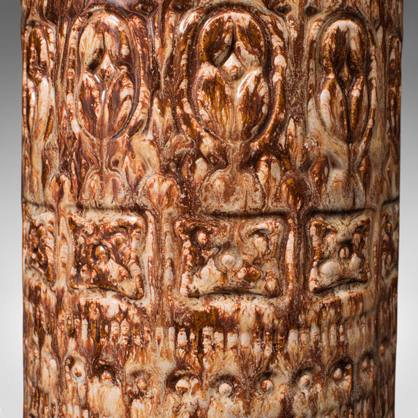 Vintage Flower Vase, German, Ceramic, Lava, Decorative, Hall Stick Stand, C.1960