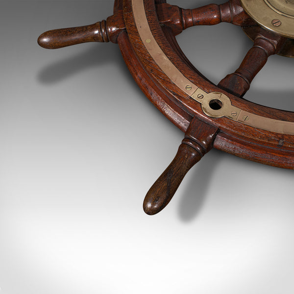 Antique Original Ship's Wheel, English, Teak, Bronze, Maritime, Victorian, 1850