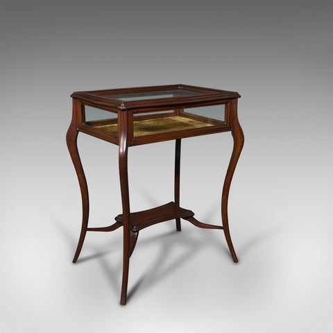 Antique Bijouterie Table, English, Display Case, Showcase, Stand, Edwardian