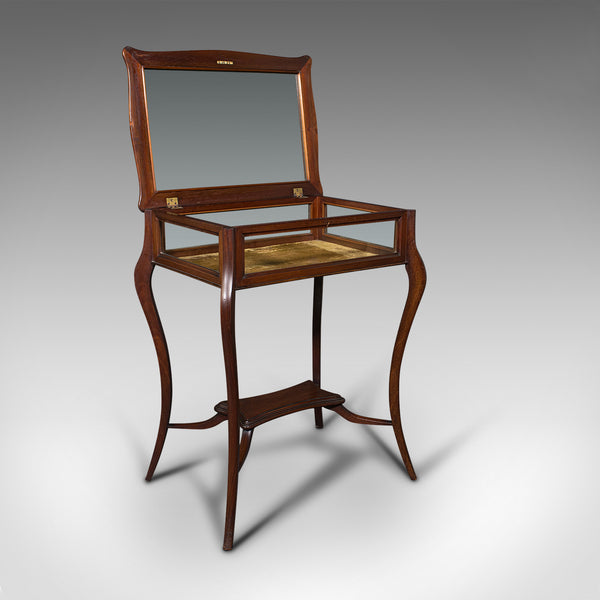 Antique Bijouterie Table, English, Display Case, Showcase, Stand, Edwardian