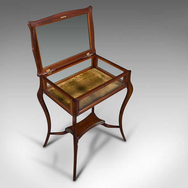 Antique Bijouterie Table, English, Display Case, Showcase, Stand, Edwardian