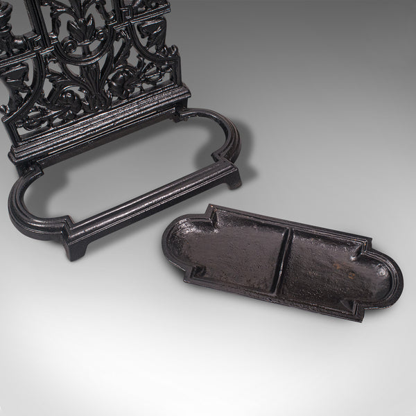 Vintage Stick Stand, English, Cast Iron, Hall, Umbrella Rack, Victorian Revival