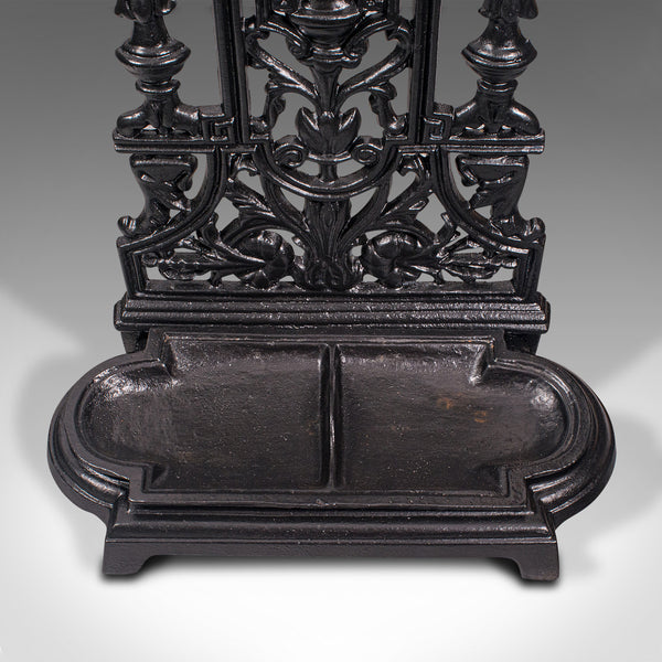 Vintage Stick Stand, English, Cast Iron, Hall, Umbrella Rack, Victorian Revival