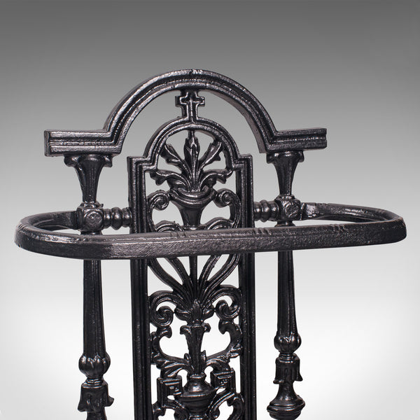 Vintage Stick Stand, English, Cast Iron, Hall, Umbrella Rack, Victorian Revival