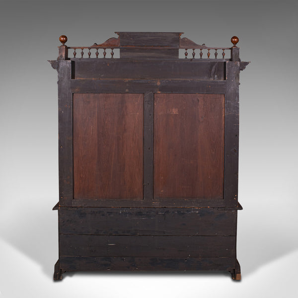 Large Antique Hall Settle, Italian, Pine, Walnut, Bench, Pew, Victorian, C.1850